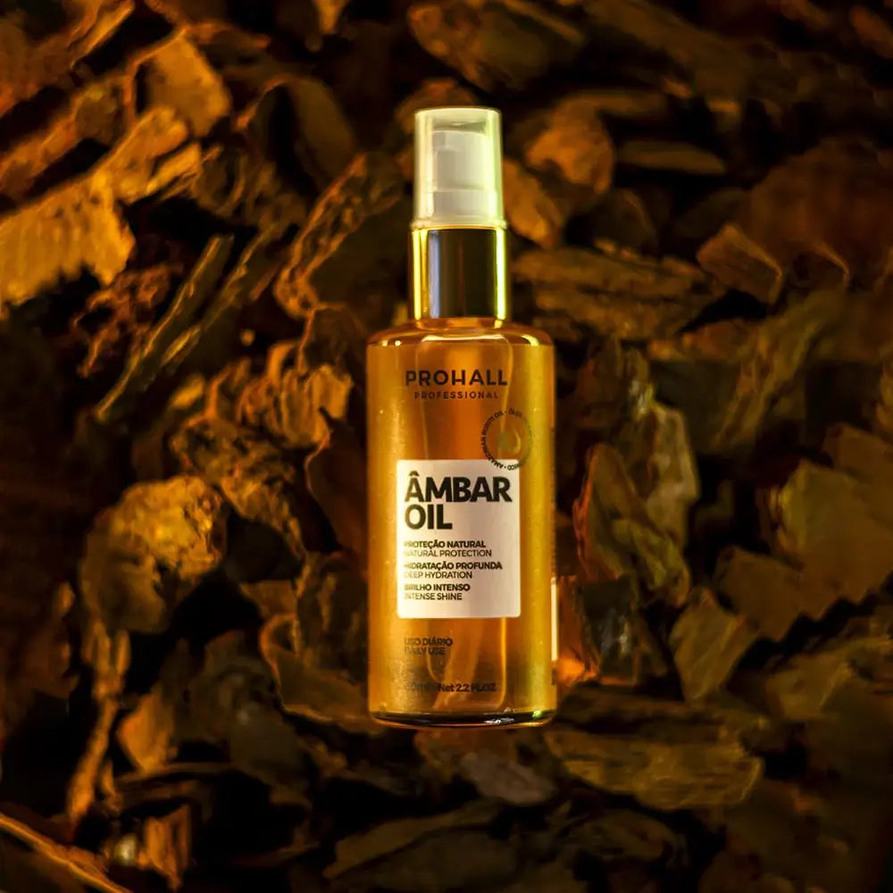 Ambar oil bottle with a dark, textured background