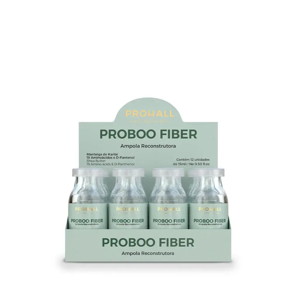Packaging of Probooo Fiber ampoules with Prohall branding on a white background