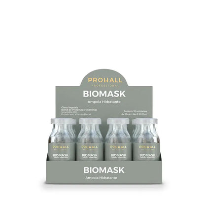 Packaging of Prohall Biomask with four bottles on a white background