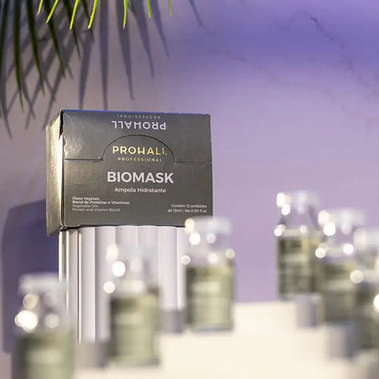 PROHALI Biomask packaging against a blurred background