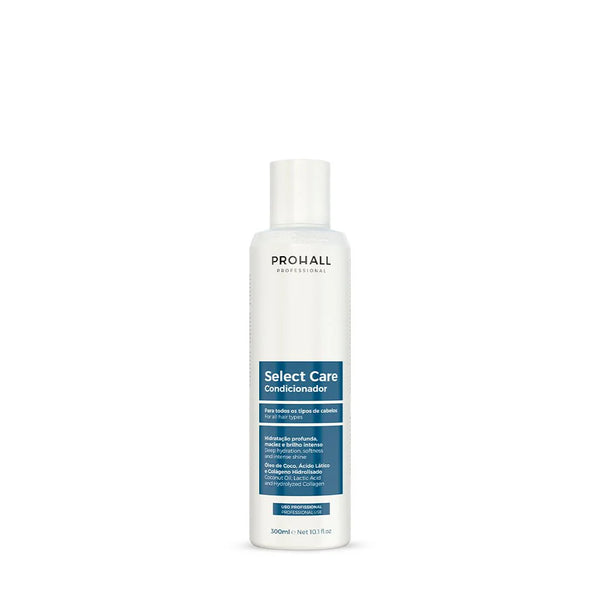 Prohall Select Care conditioner bottle on a white background