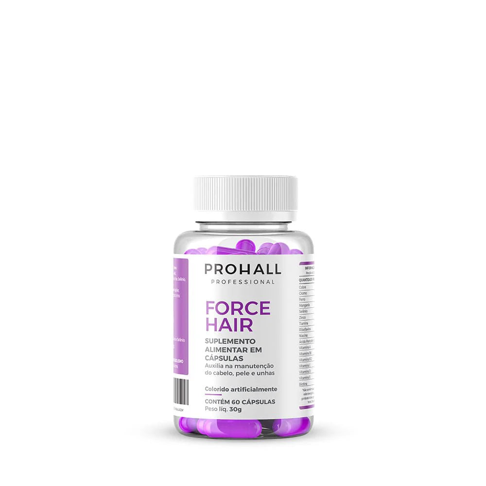Prohall Force Hair supplement bottle on a white background Capsules for stronger Hair and Nails