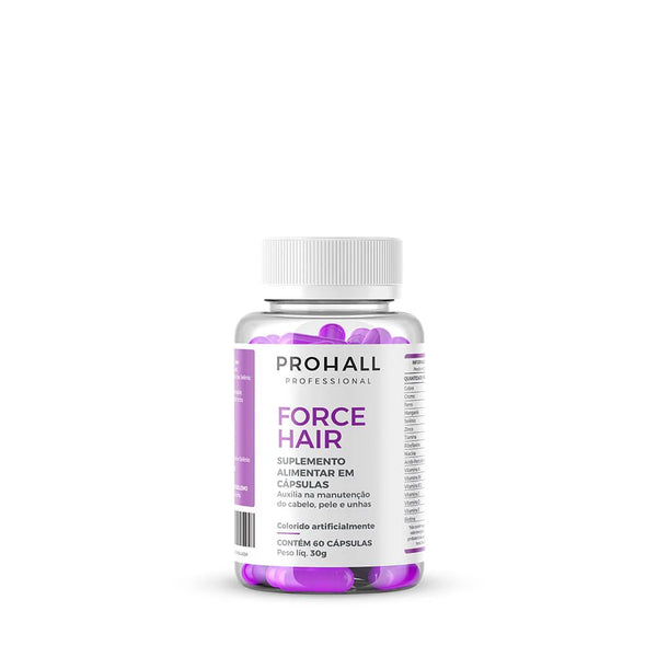 Prohall Force Hair supplement bottle on a white background Capsules for stronger Hair and Nails