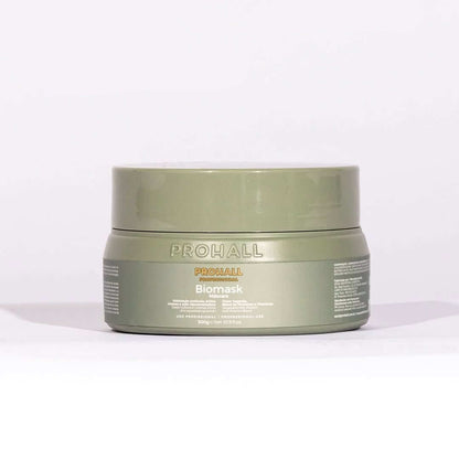 ProHair Biomask hair mask container on a white background with text about the product.