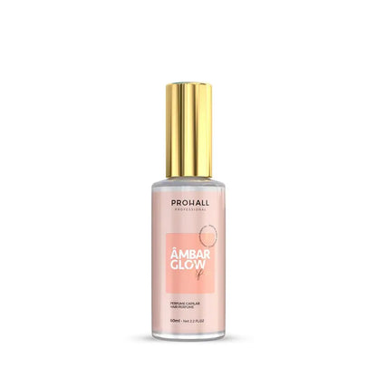 Prohall Ambar Glow hair product bottle with gold cap on a white background