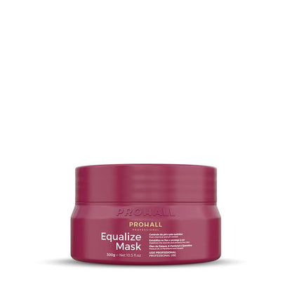 Red jar of ProAll Equalize Mask on a white background ph balancing mask reconstructive hydration for chemical balancing hair