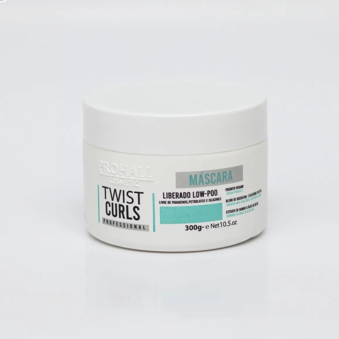 White jar of 'Twist Curls' hair product on a light gray background