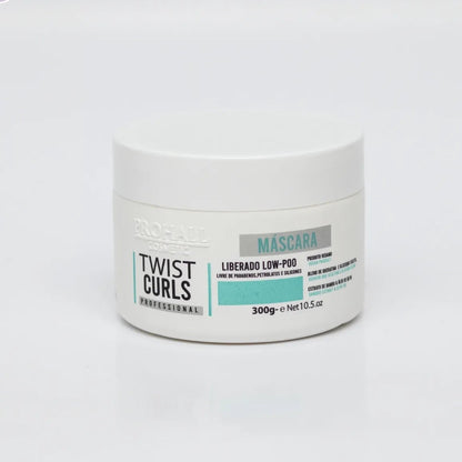 White jar of 'Twist Curls' hair product on a light gray background