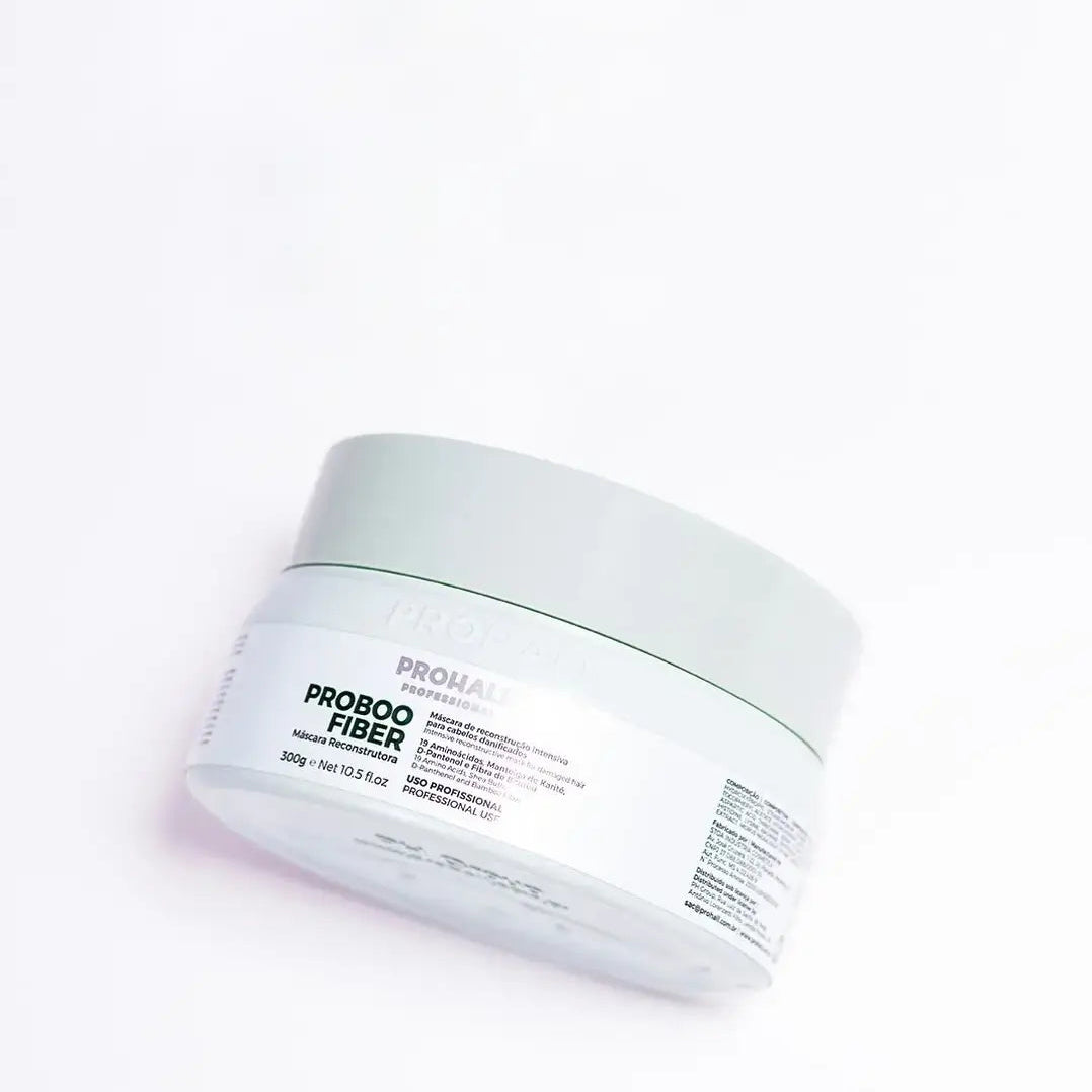 White jar of ProHair fiber on a white background