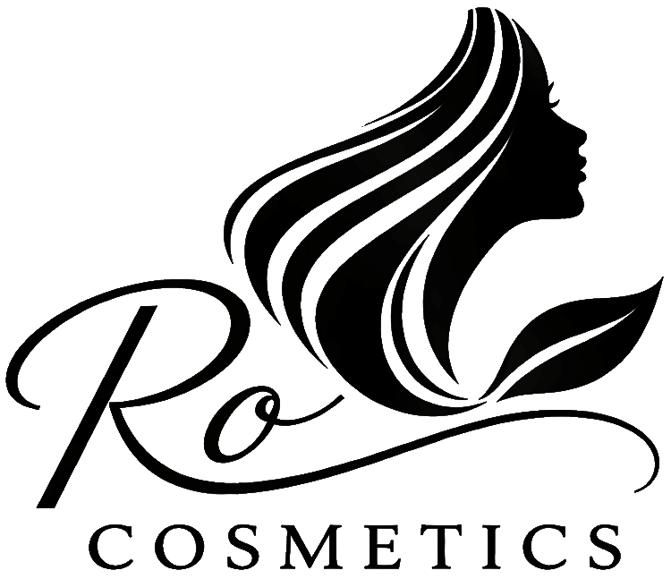 Logo of a woman's silhouette with flowing hair and 'Ro Cosmetics' text.
