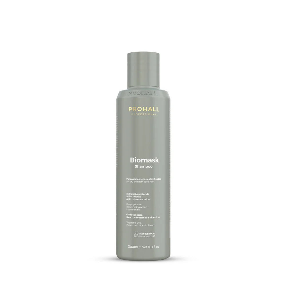 Biomask shampoo bottle on a white background