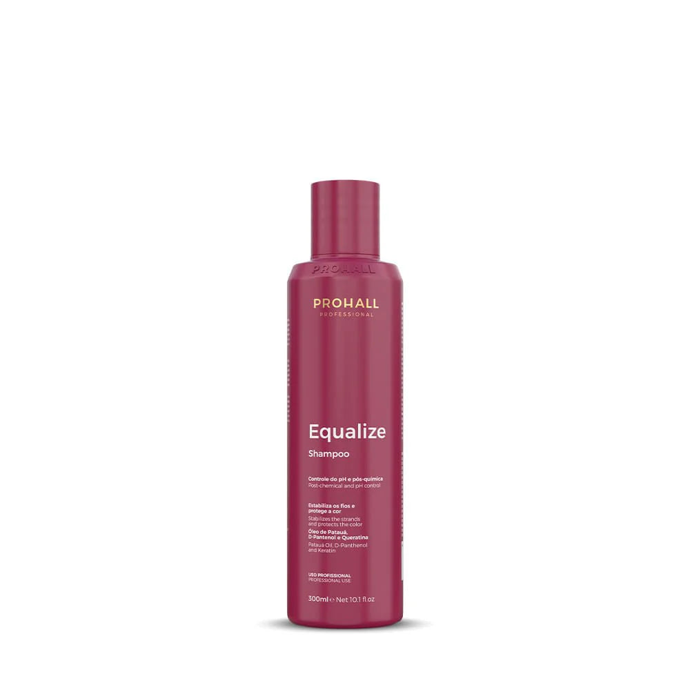 ProHair Equalize shampoo bottle on a white background Neutralizing shampoo for hair pH balancing