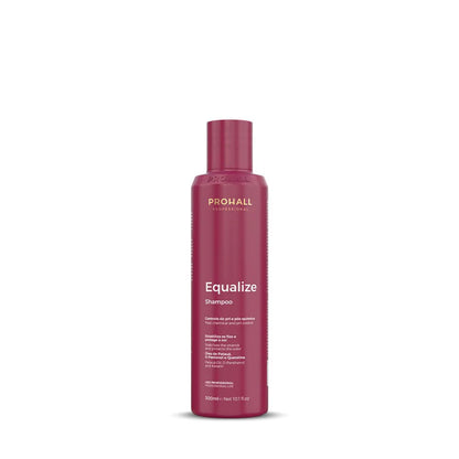ProHair Equalize shampoo bottle on a white background Neutralizing shampoo for hair pH balancing