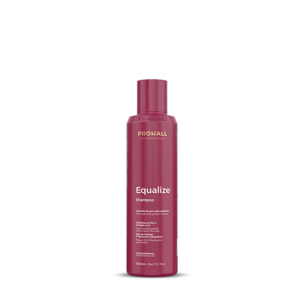 ProHair Equalize shampoo bottle on a white background Neutralizing shampoo for hair pH balancing